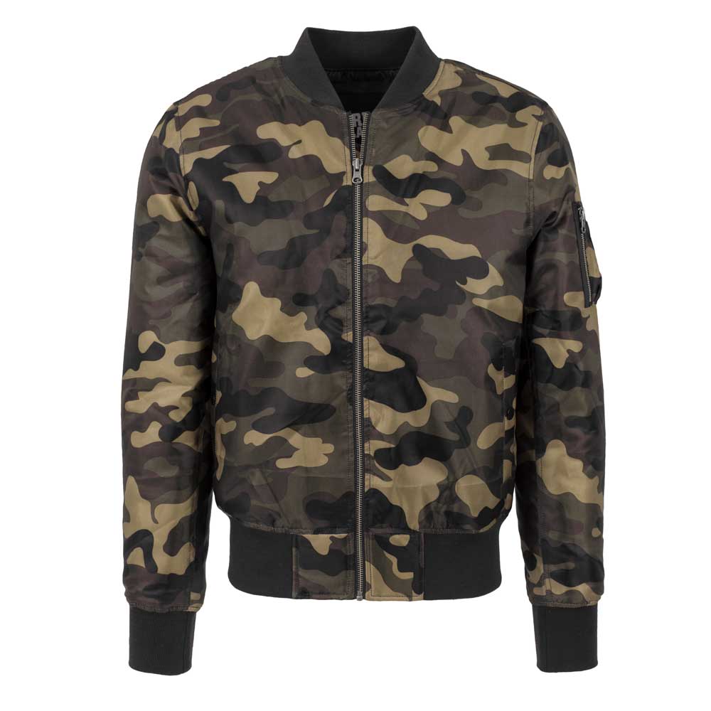 Urban Classics - Camo Basic Jacket bomber - Marron/Vert